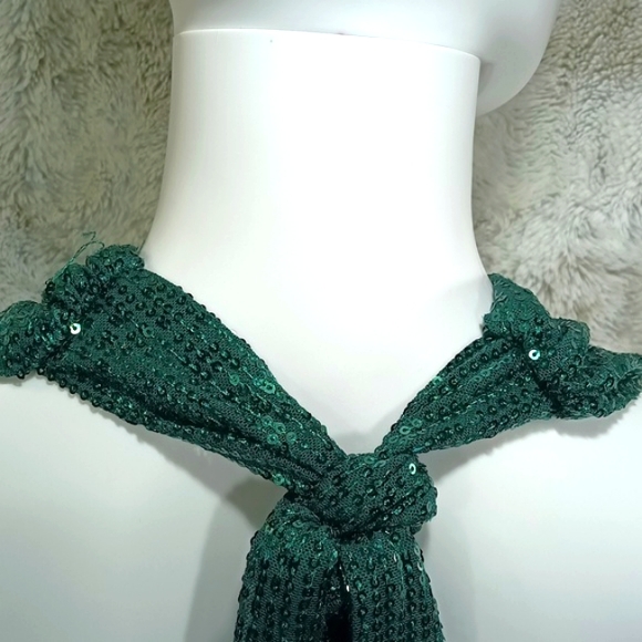 NWT Vint & Love Green Sparkle Sleeveless Sequined & Glitter Wedding Blouse Sz L - Picture 8 of 16